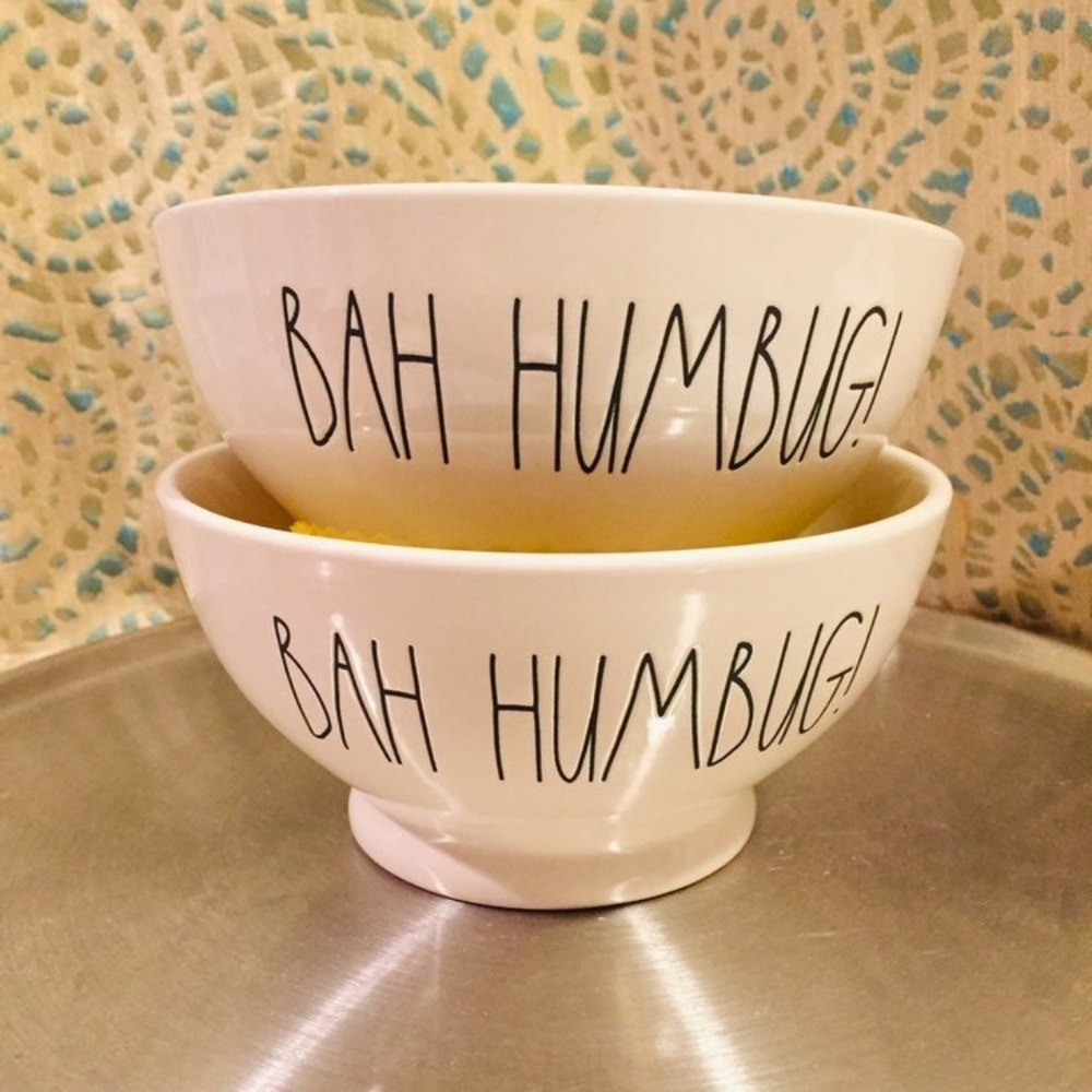 NWT 2 Rae Dunn BAH HUMBUG! Bowls Christmas